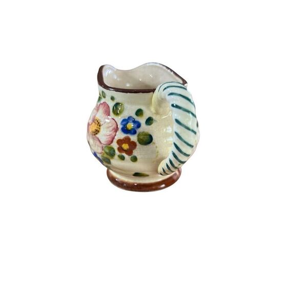 Italya Rossetti Vintage Creamer Floral Earthenware Japan Chicago Hand Painted - Picture 4 of 9